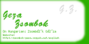 geza zsombok business card